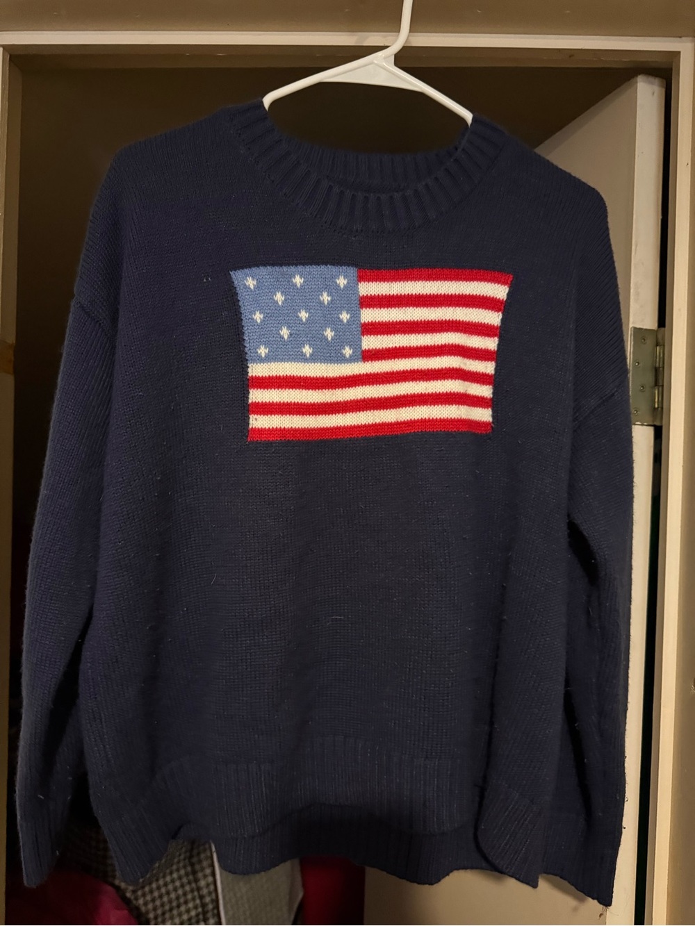 Navy American Flag Crewneck Sweater